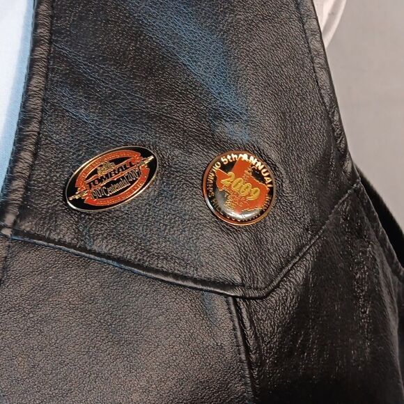 Biker's Club Black Leather Women's Vest - Picture 5 of 10